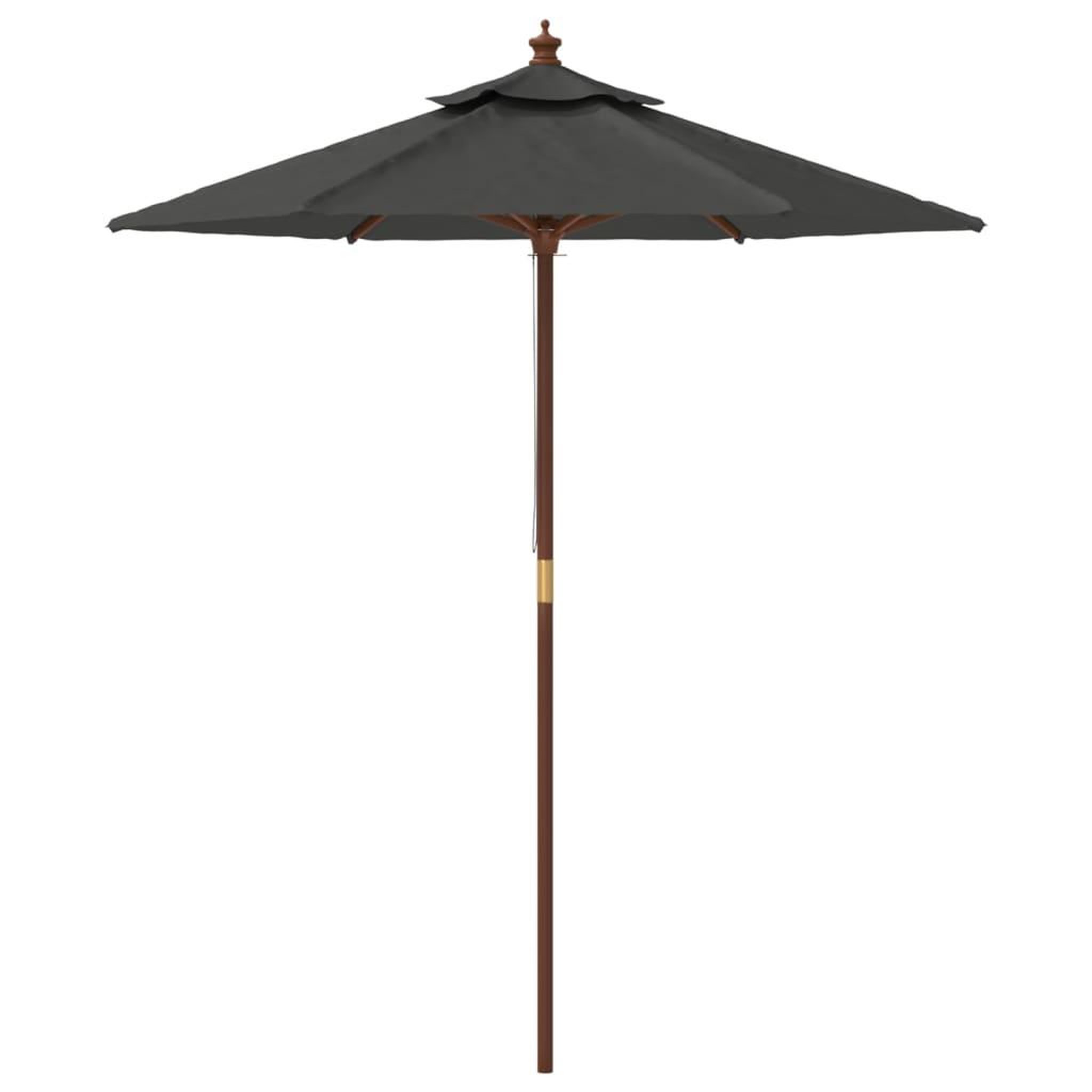 Voir la diapositive 4 : VIDAXL Parasol de jardin avec mat en bois anthracite 196x231 cm