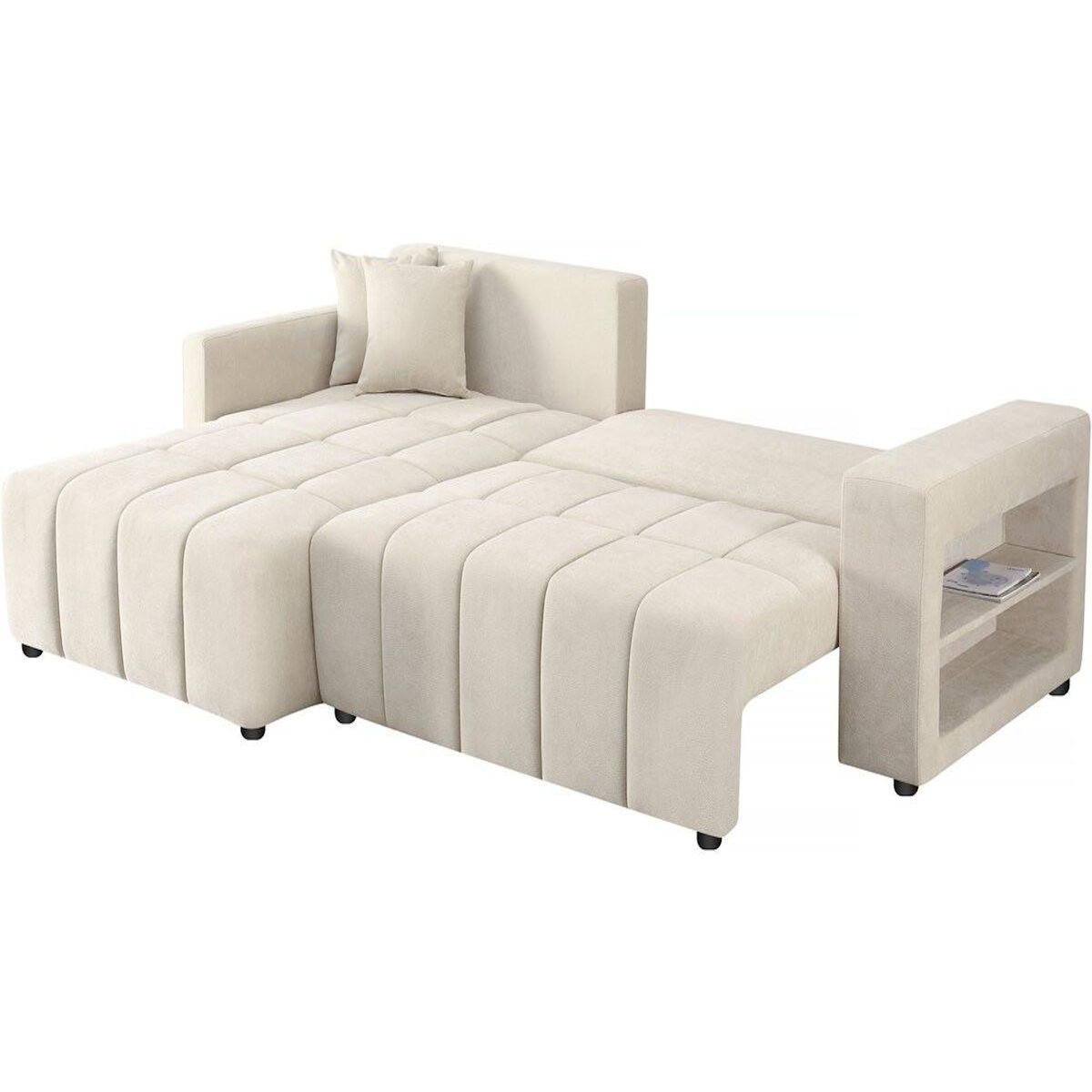 Habitat et Jardin Canapé d'angle convertible tissu chenille 3 places -  Trocadero  - Beige