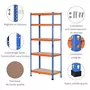 HOMCOM Rayonnage charges lourdes ou volumineuses - étagère garage - 5 tablettes réglables en hauteur - métal bleu orange MDF