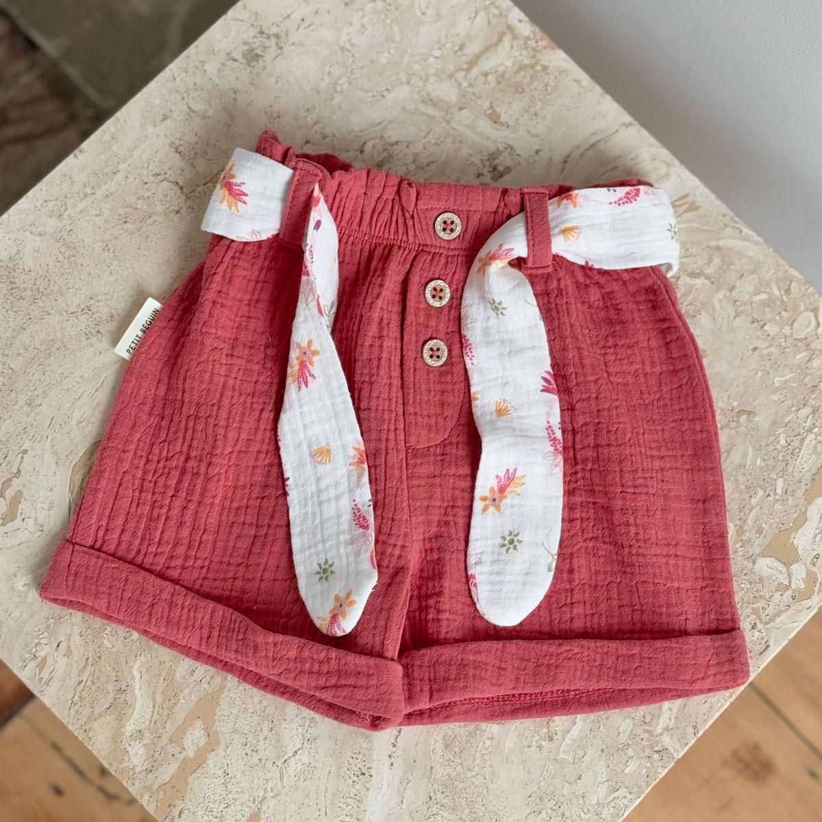 Petit Béguin Short enfant en gaze de coton Fiesta