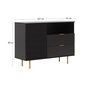 Voir la diapositive 5 : BEST MOBILIER Monica - buffet - noir - 2 tiroirs, 1 porte et 1 niche - 107 cm