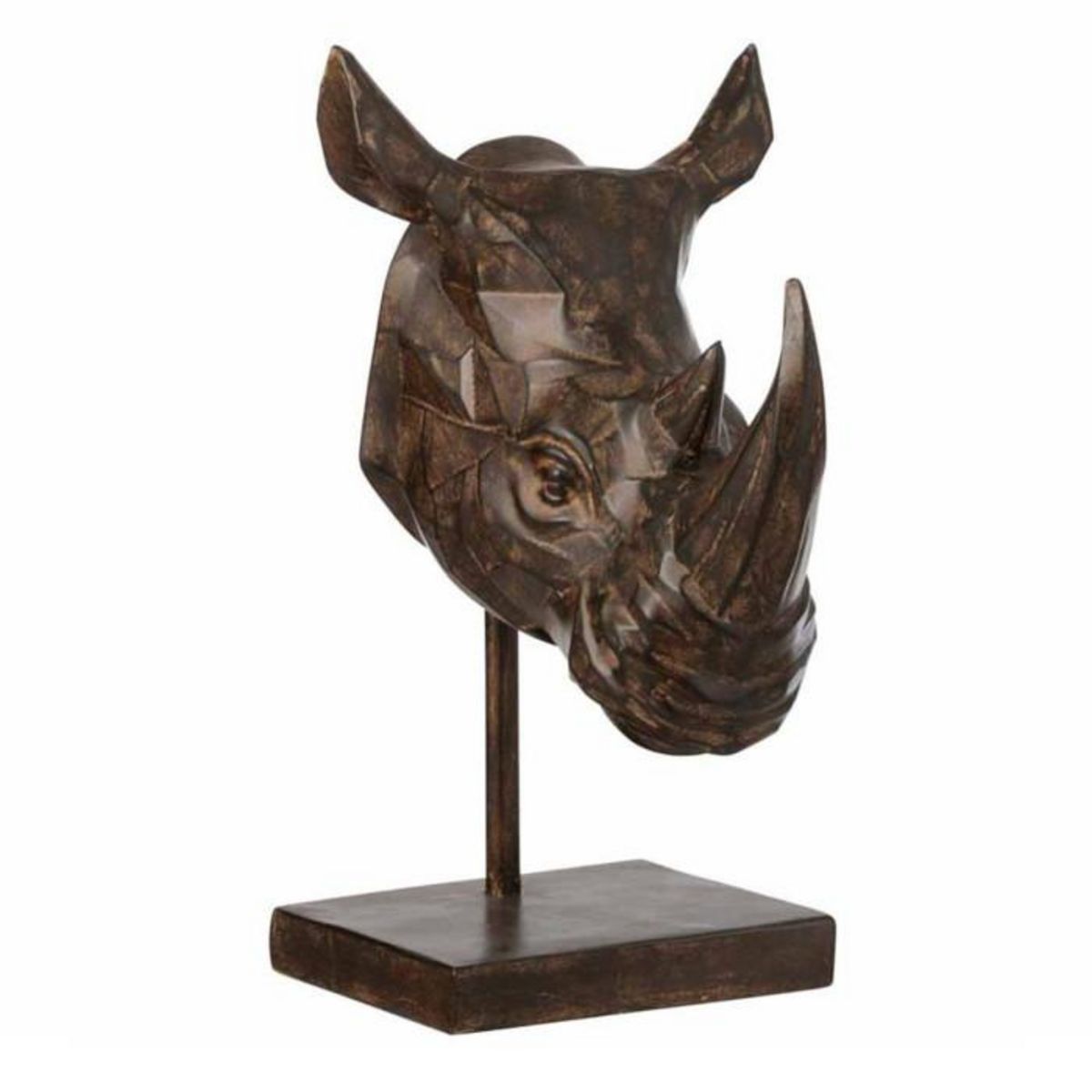 Paris Prix Statue Déco en Résine  Rhinocéros  44cm Marron