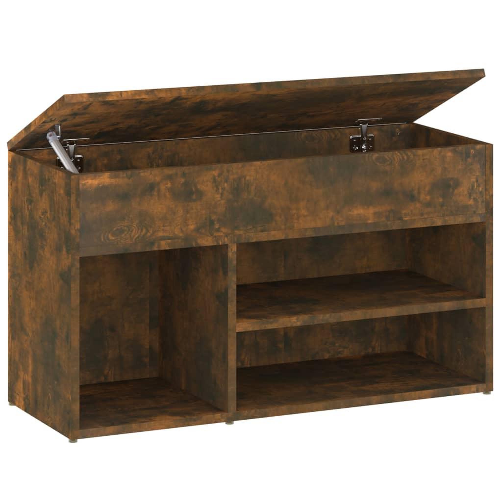 Voir la diapositive 2 : VIDAXL Banc a chaussures Chene fume 80x30x45 cm Bois d'ingenierie