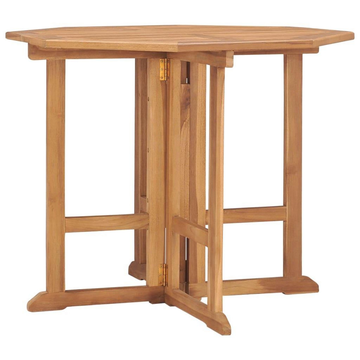 VIDAXL Table a dîner pliable de jardin Ø90x75 cm Bois de teck solide
