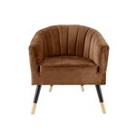 PRESENT TIME Fauteuil Royal en velours - 1 place. Coloris disponibles : Marron