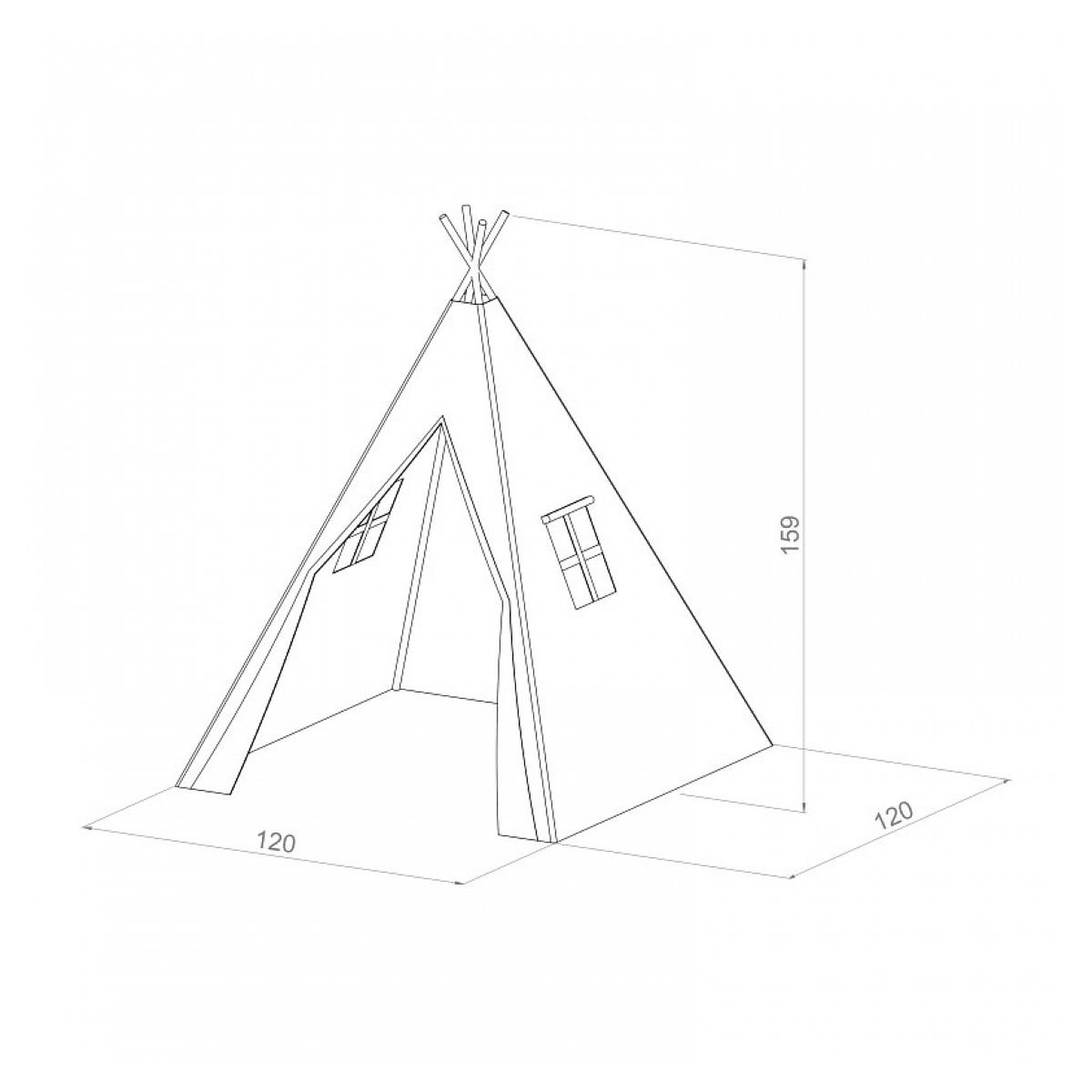 Voir la diapositive 2 : Sunny Alba Tipi tente rose pastel