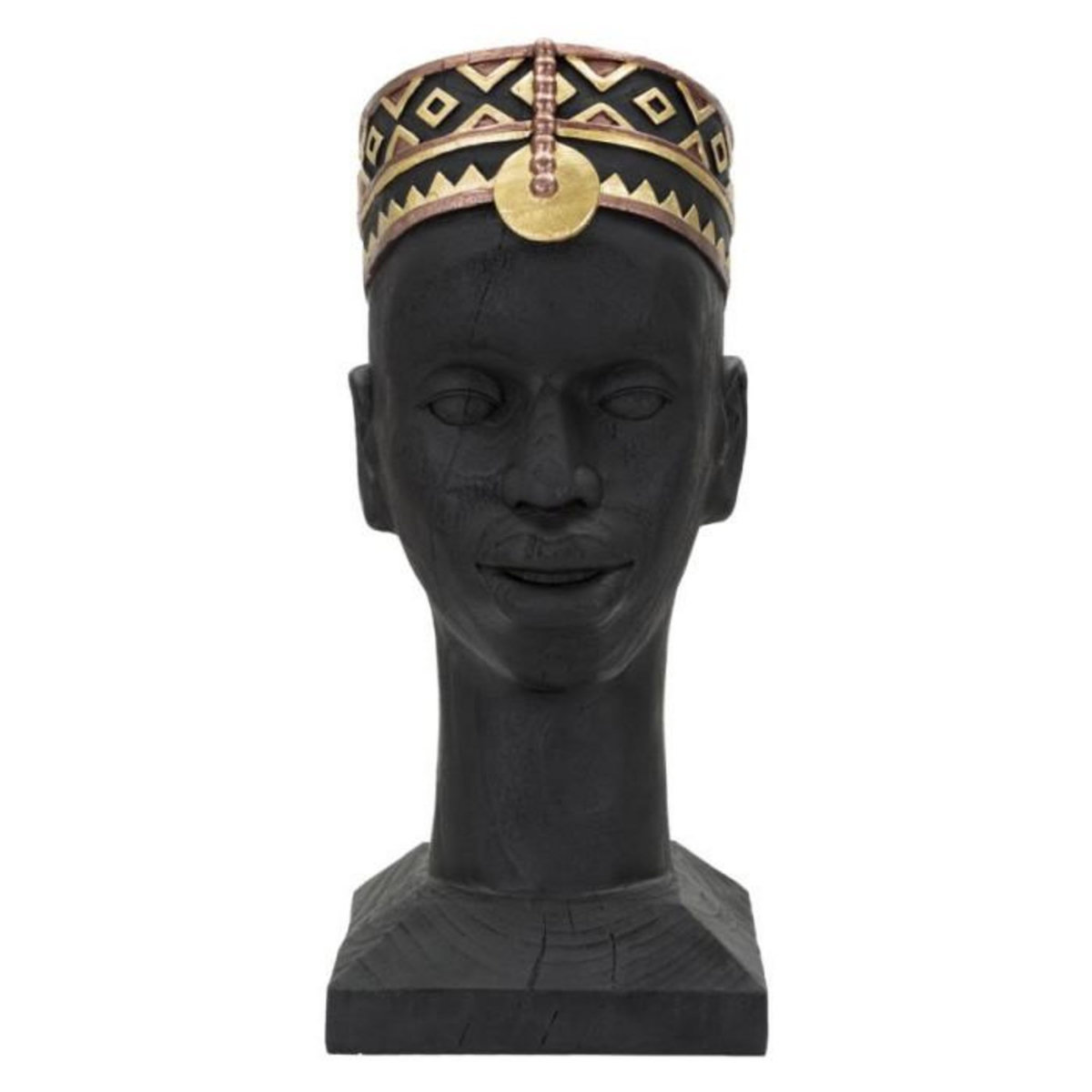 Paris Prix Statue Tête Homme Couvre-Chef  Massai  56cm Noir