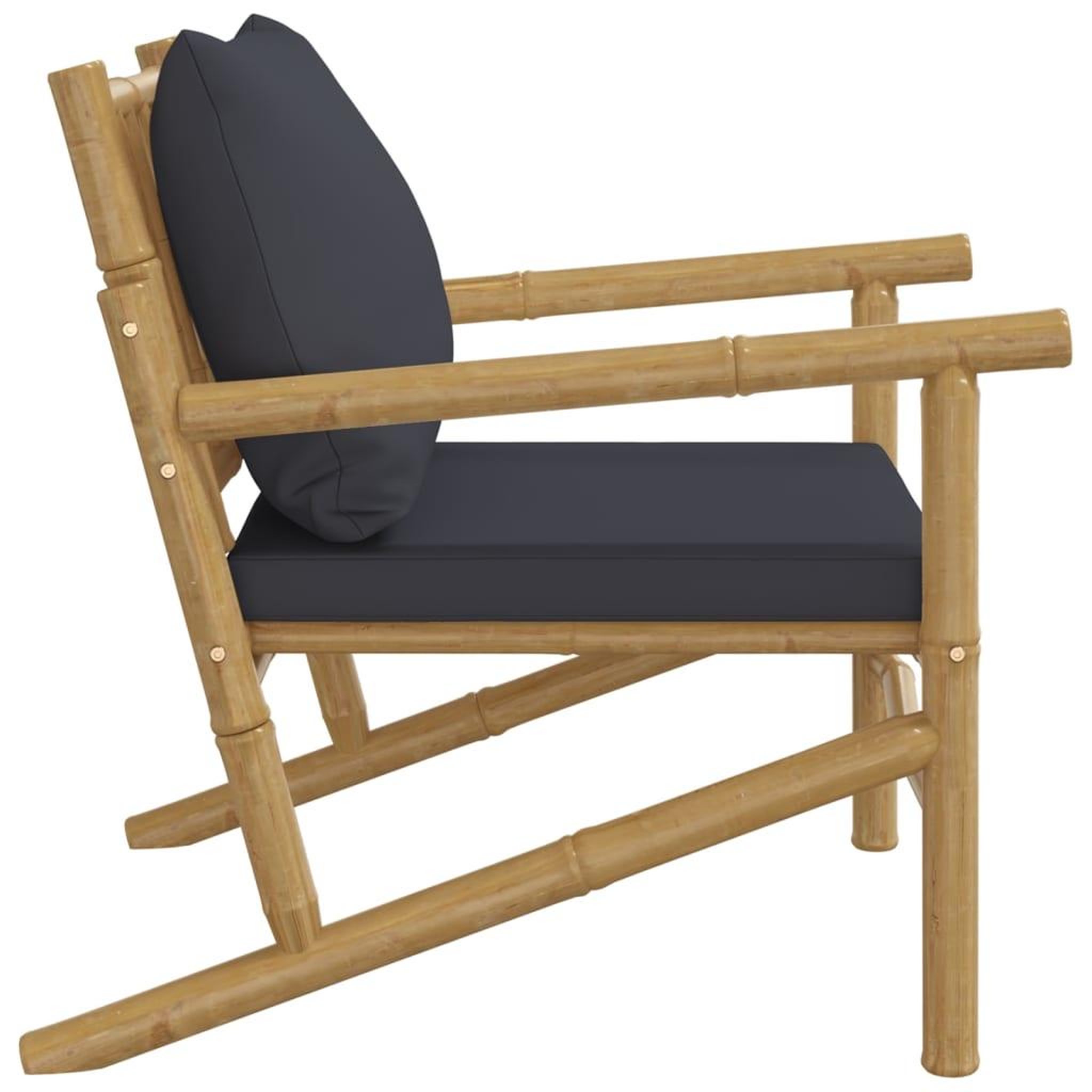 Voir la diapositive 5 : VIDAXL Chaises de jardin lot de 2 avec coussins gris fonce bambou