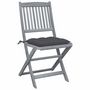 Voir la diapositive 2 : VIDAXL Chaises pliables d'exterieur lot de 2 et coussins Bois d'acacia