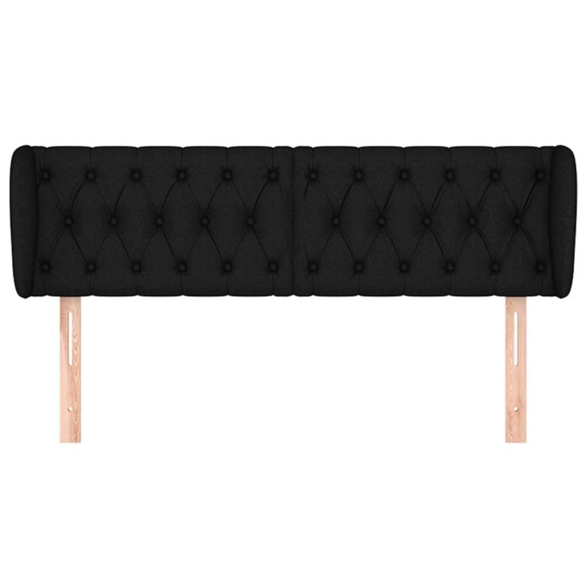 VIDAXL Tete de lit avec oreilles Noir 163x23x78/88 cm Tissu