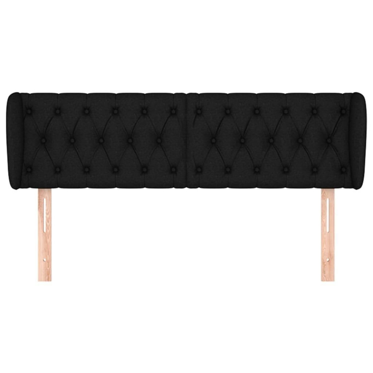 VIDAXL Tete de lit avec oreilles Noir 163x23x78/88 cm Tissu