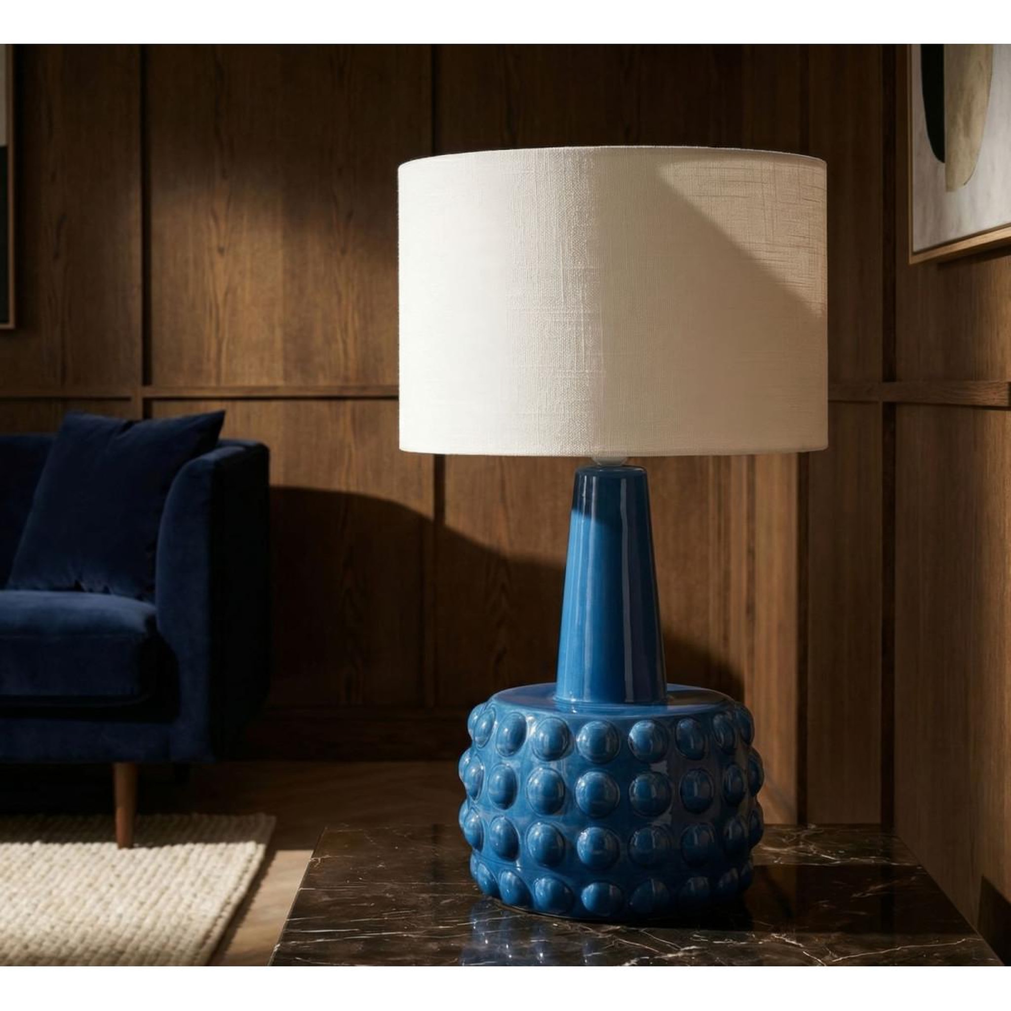 Voir la diapositive 5 : Paris Prix Lampe à poser en céramique  gress  51cm bleu