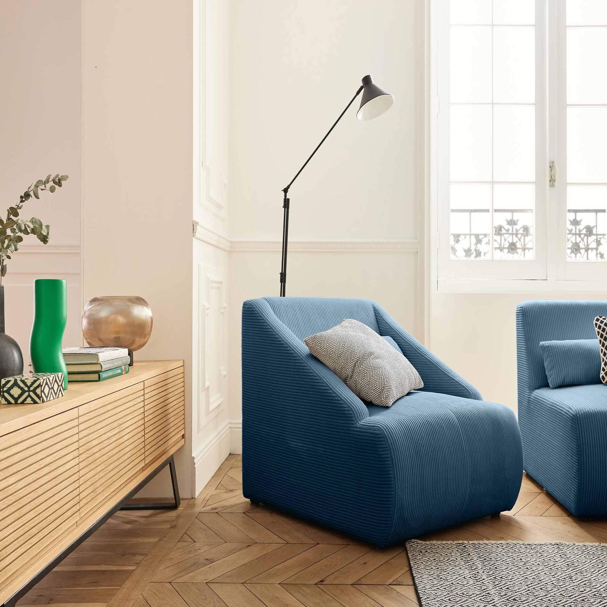 Voir la diapositive 2 : LISA DESIGN Onyx - fauteuil - en velours côtelé
