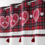 Voir la diapositive 3 : Douceur d'Intérieur Rideau Cévenne imprimé cœurs - 140 x 240 cm - Blanc et rouge