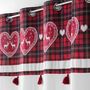 Voir la diapositive 3 : Douceur d'Intérieur Rideau Cévenne imprimé cœurs - 140 x 240 cm - Blanc et rouge