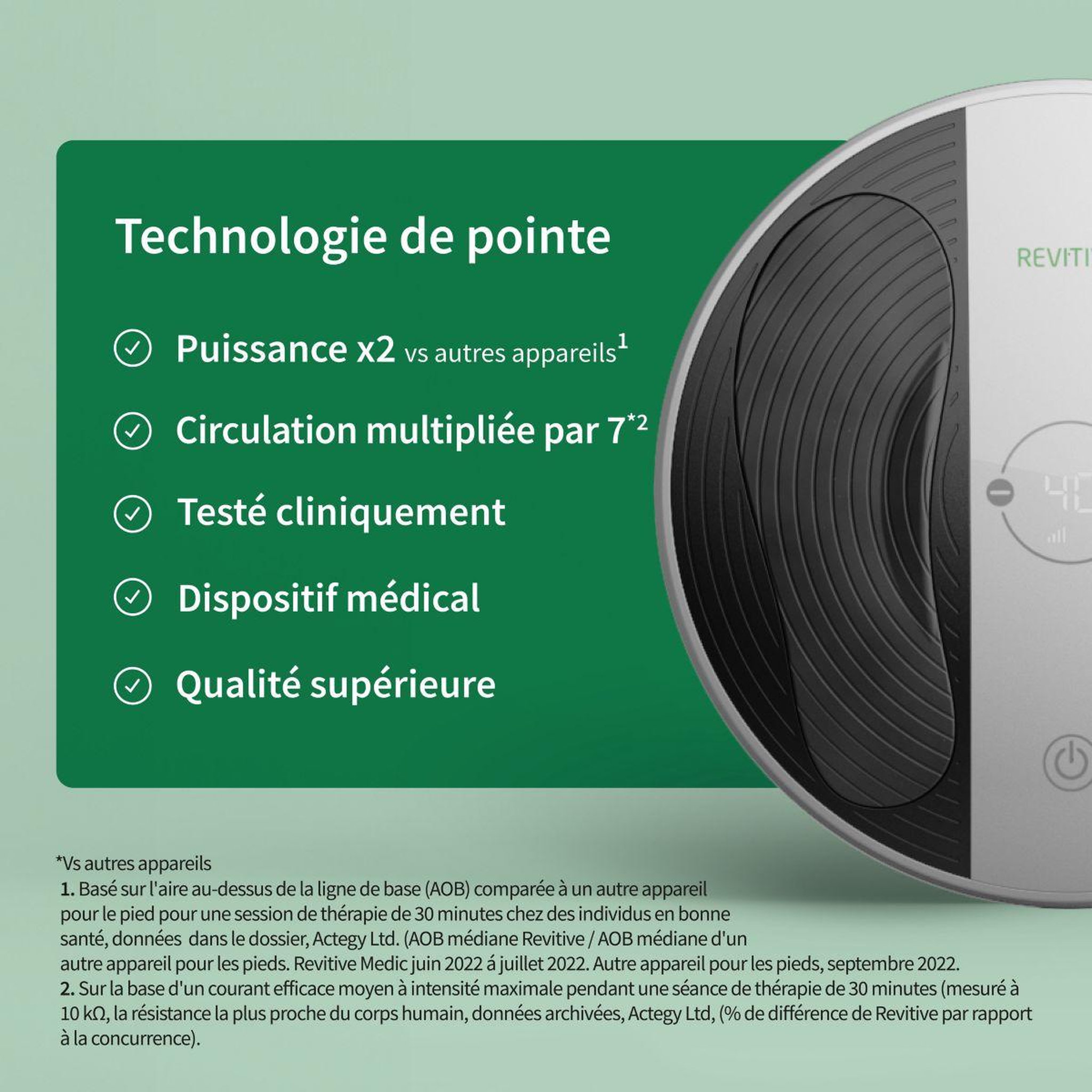 Voir la diapositive 5 : REVITIVE Stimulateur circulatoire pro santé