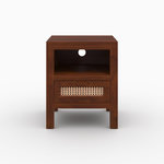 Rendez vous déco Table de chevet en bois de manguier et cannage-Tiki