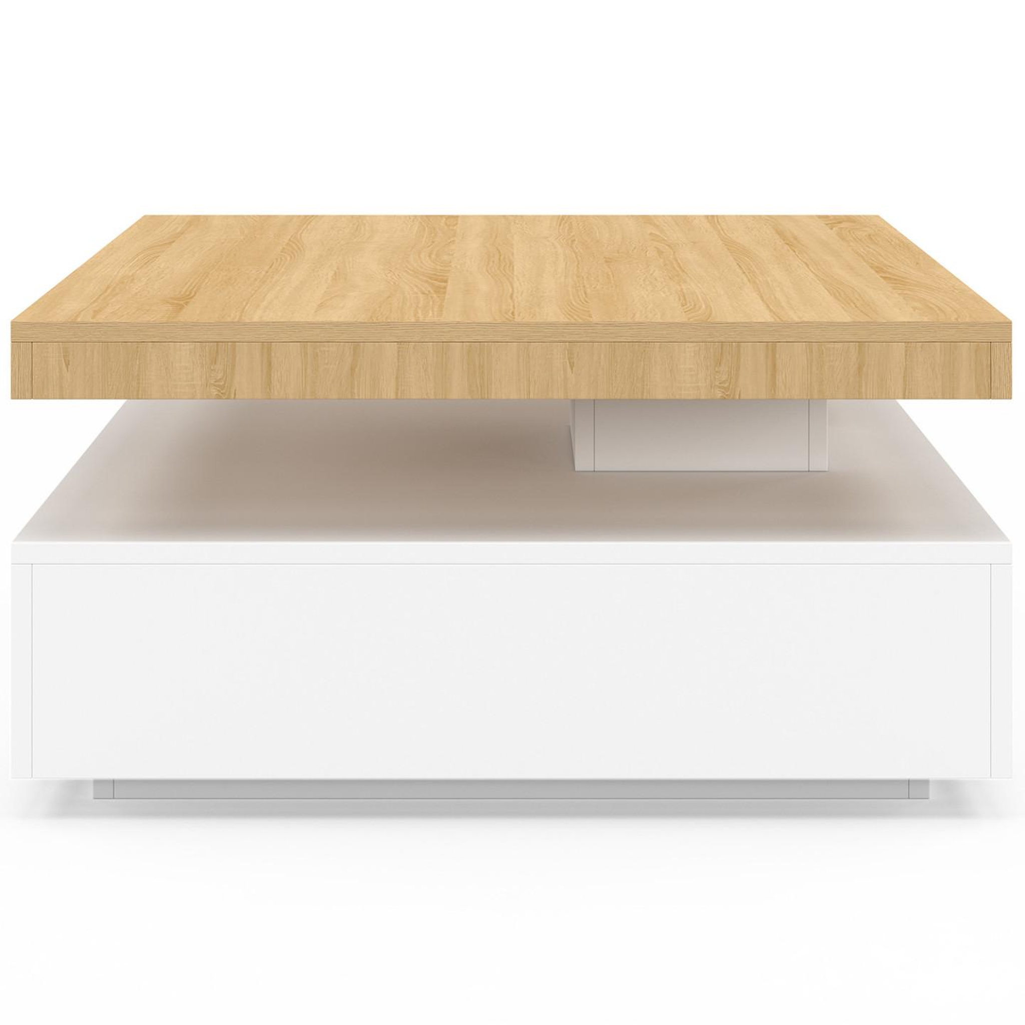 Voir la diapositive 5 : ID MARKET Table basse carrée pivotante thea 70 cm bois et blanc