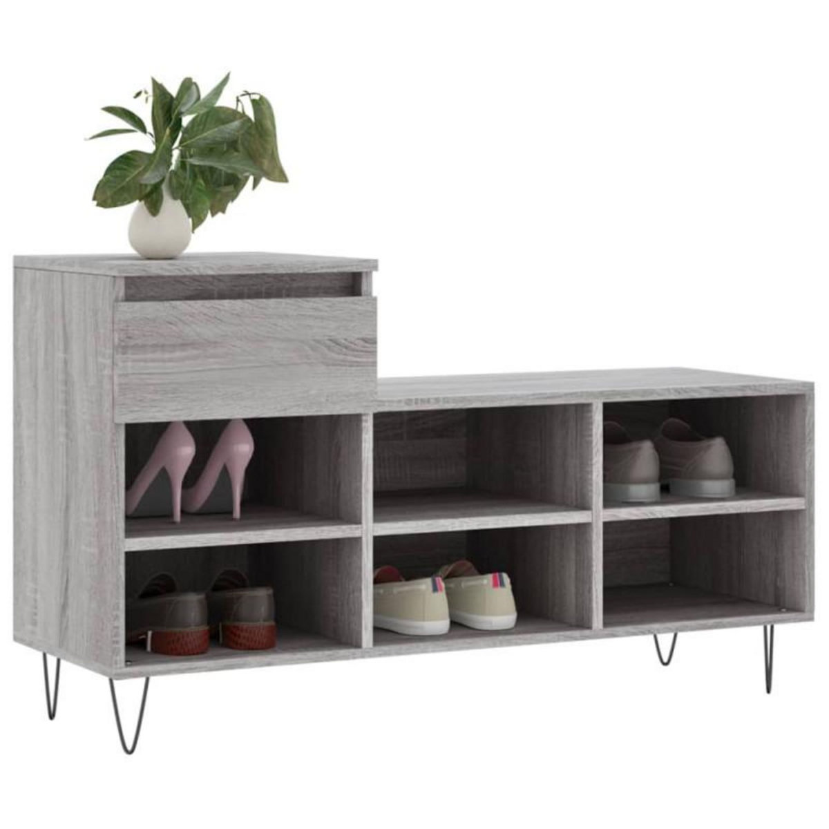 VIDAXL Armoire à chaussures Sonoma gris 102x36x60 cm Bois d ingénierie