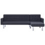 Voir la diapositive 4 : VIDAXL Canape-lit en forme de L gris fonce polyester