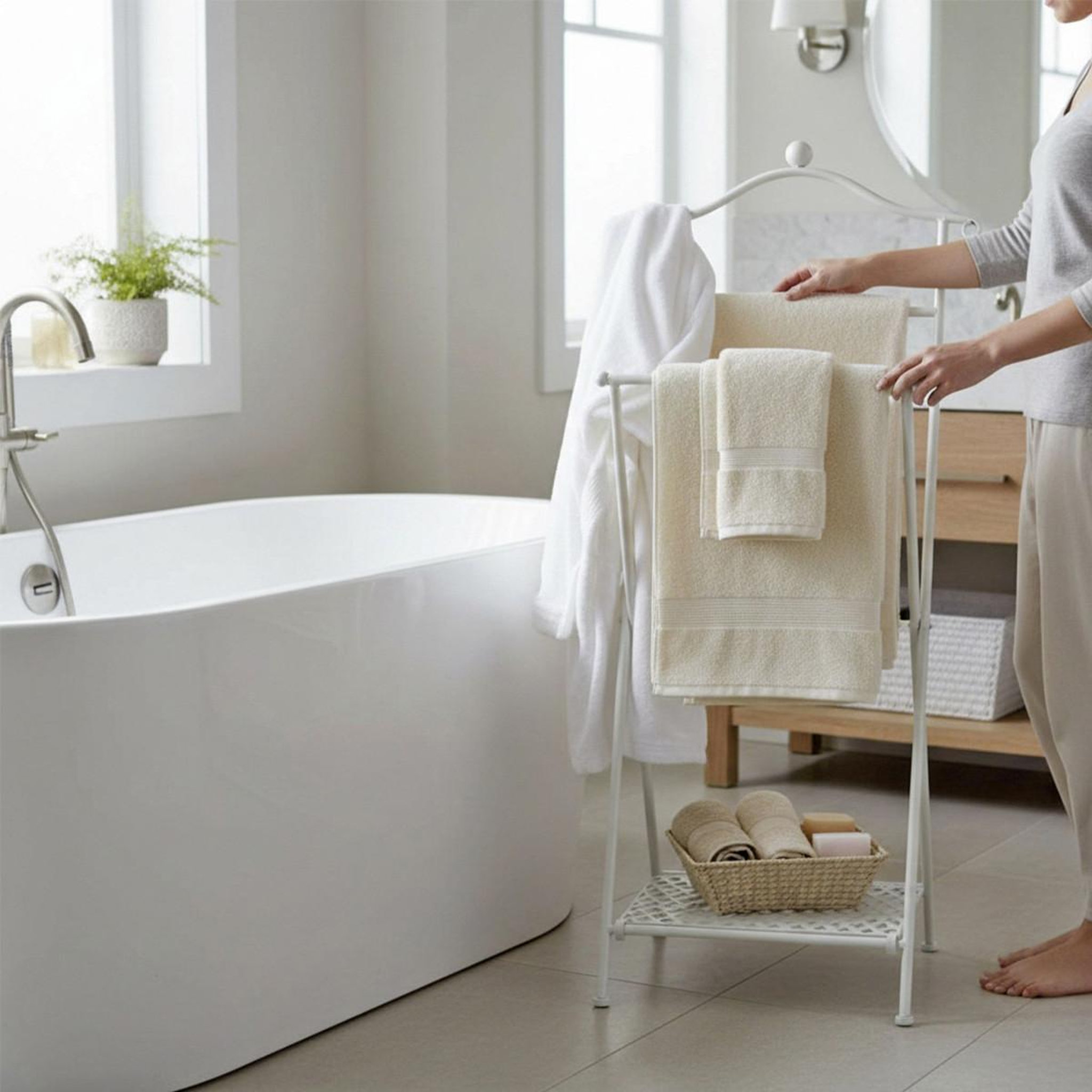 Voir la diapositive 4 : Paris Prix Valet de chambre vintage  mia  98cm blanc