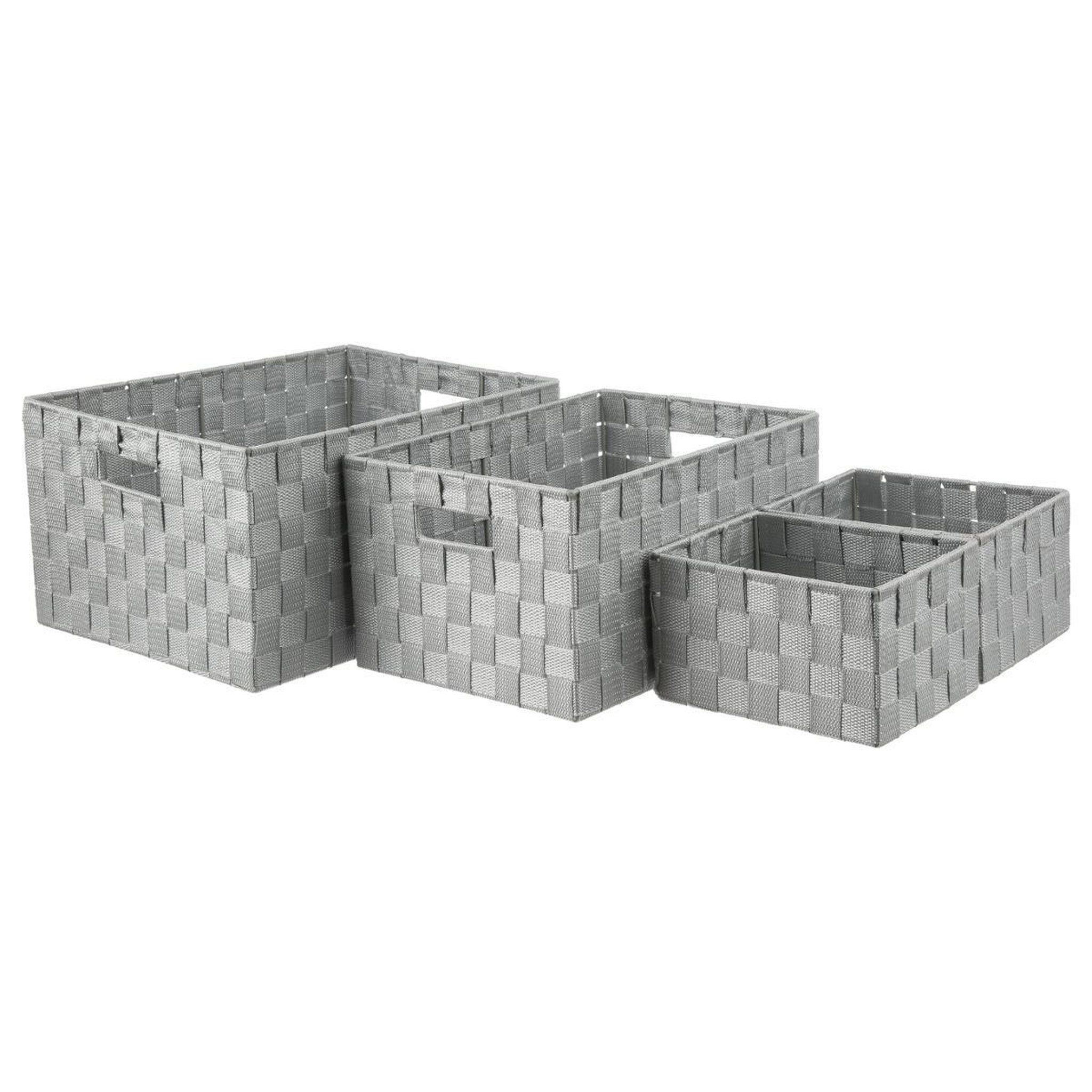 FIVE Lot de 4 Paniers de Rangement  Déco  38cm Gris