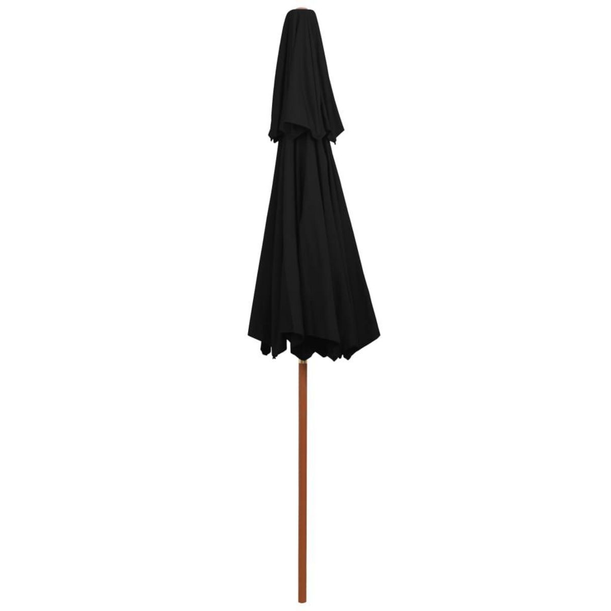VIDAXL Parasol a deux etages avec mat en bois noir 270 cm