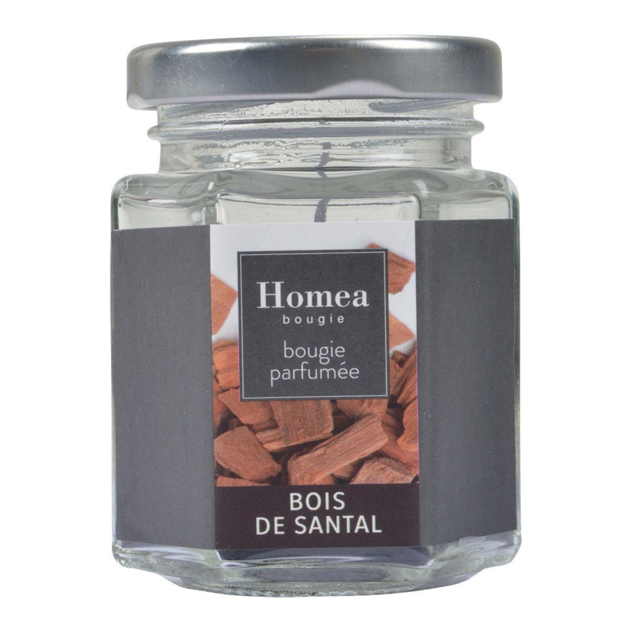 HOMEA Bougie verrine parfumée  essentiel ii  7cm bois de santal