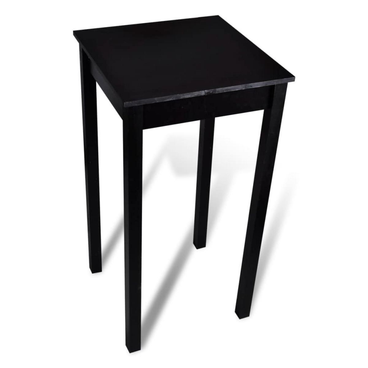VIDAXL Set de 1 table de bar et 2 tabourets noir