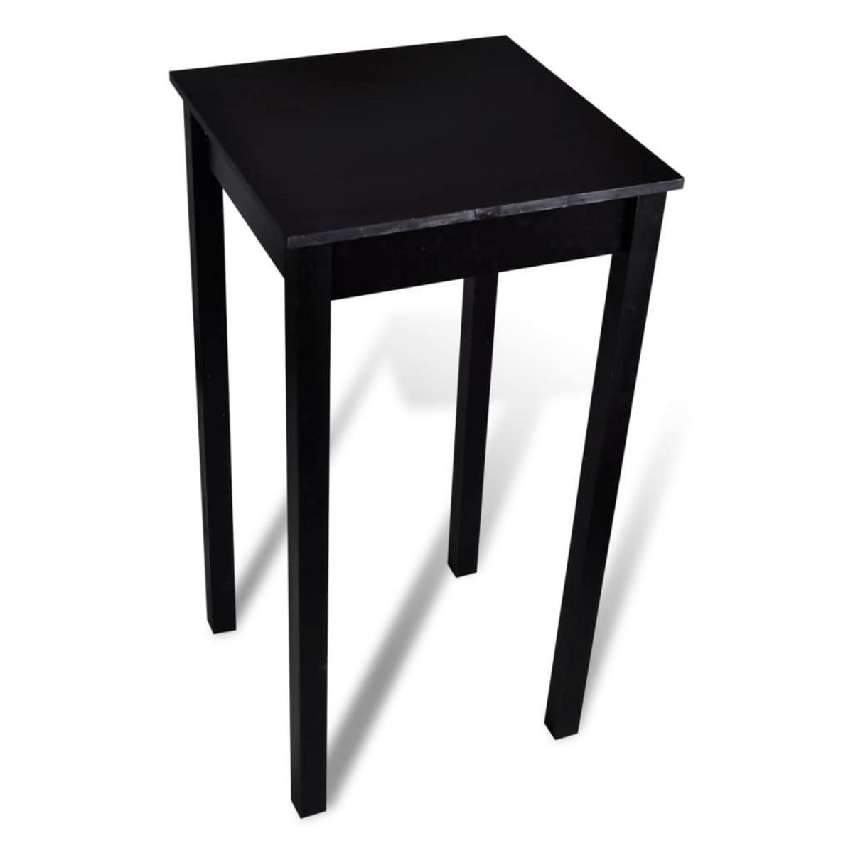 VIDAXL Set de 1 table de bar et 2 tabourets noir
