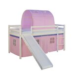 HomeStyle4U Lit rose mi-haut avec matelas 90x200 cm tunnel