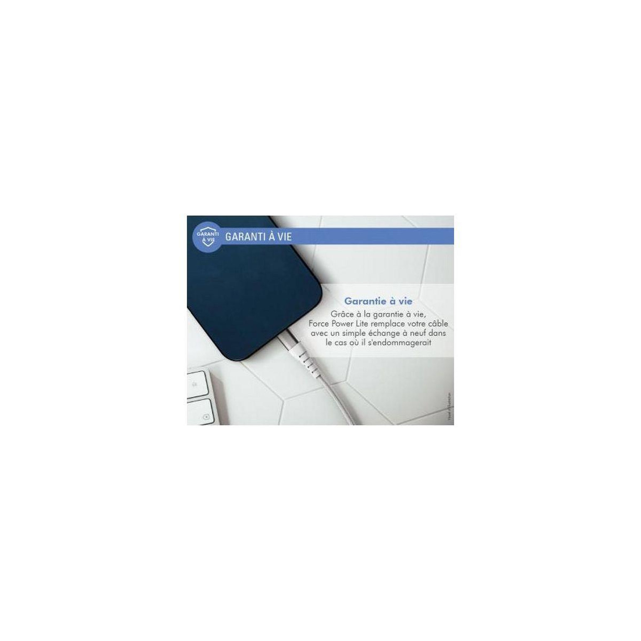 Voir la diapositive 4 : FORCE POWER Cable usb-a/lightning mfi 1.2m blanc