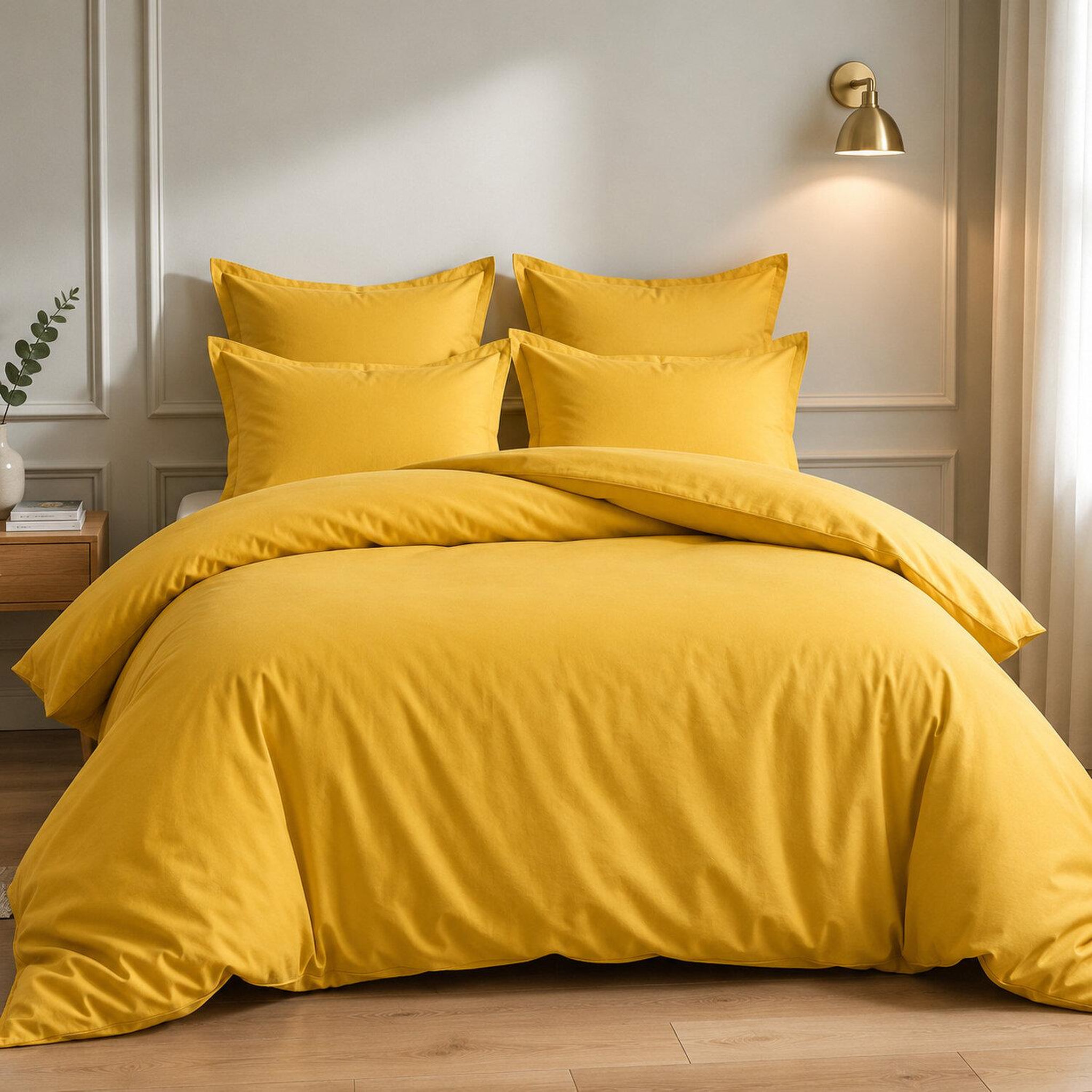 Voir la diapositive 3 : Home collection Parure housse de couette 100% coton 57fils