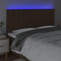 Voir la diapositive 3 : VIDAXL Tete de lit a LED Marron fonce 180x5x118/128 cm Tissu