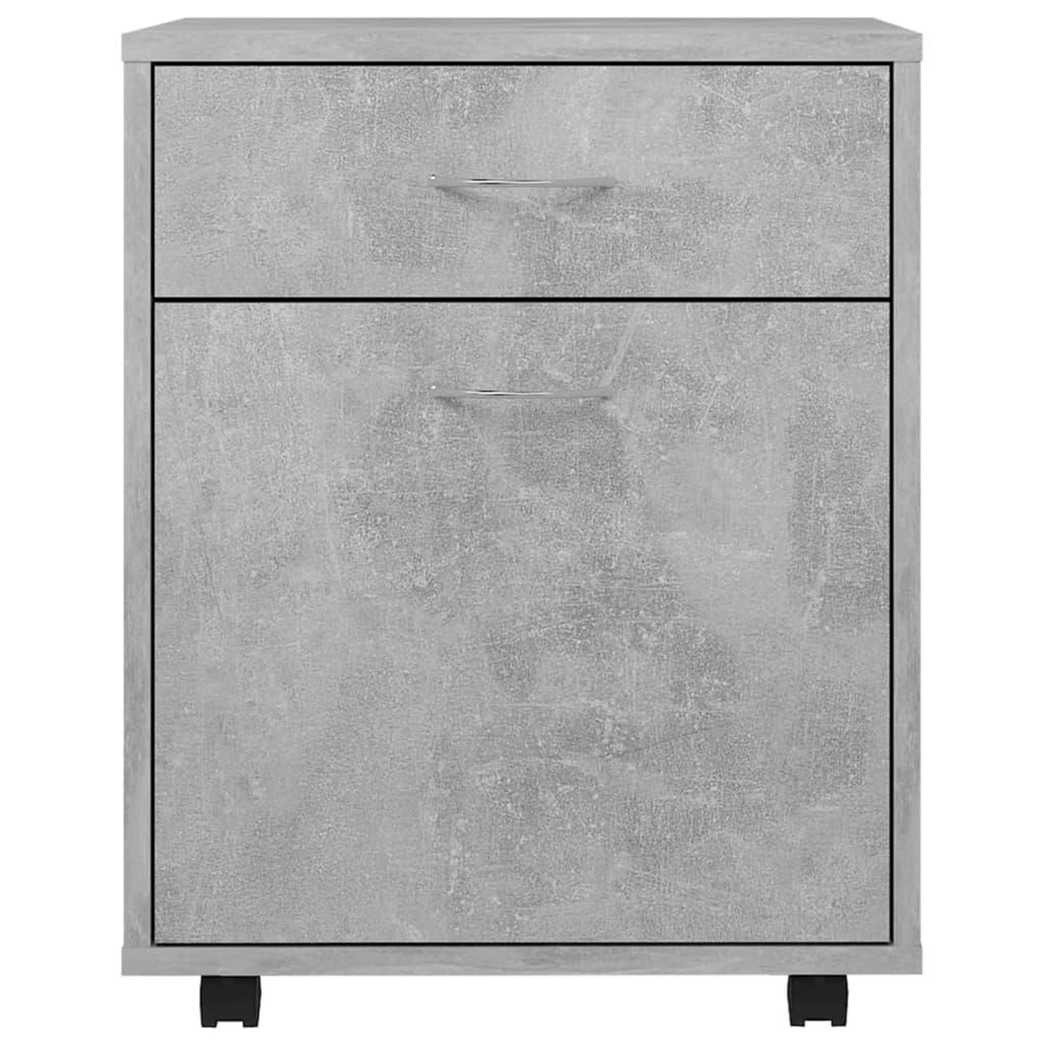 Voir la diapositive 4 : VIDAXL Armoire a roulettes Gris beton 45x38x54 cm Bois d'ingenierie