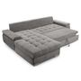Voir la diapositive 3 : BEST MOBILIER Bianca - canapé d'angle gauche 4 places convertible avec coffre en tissu texturé