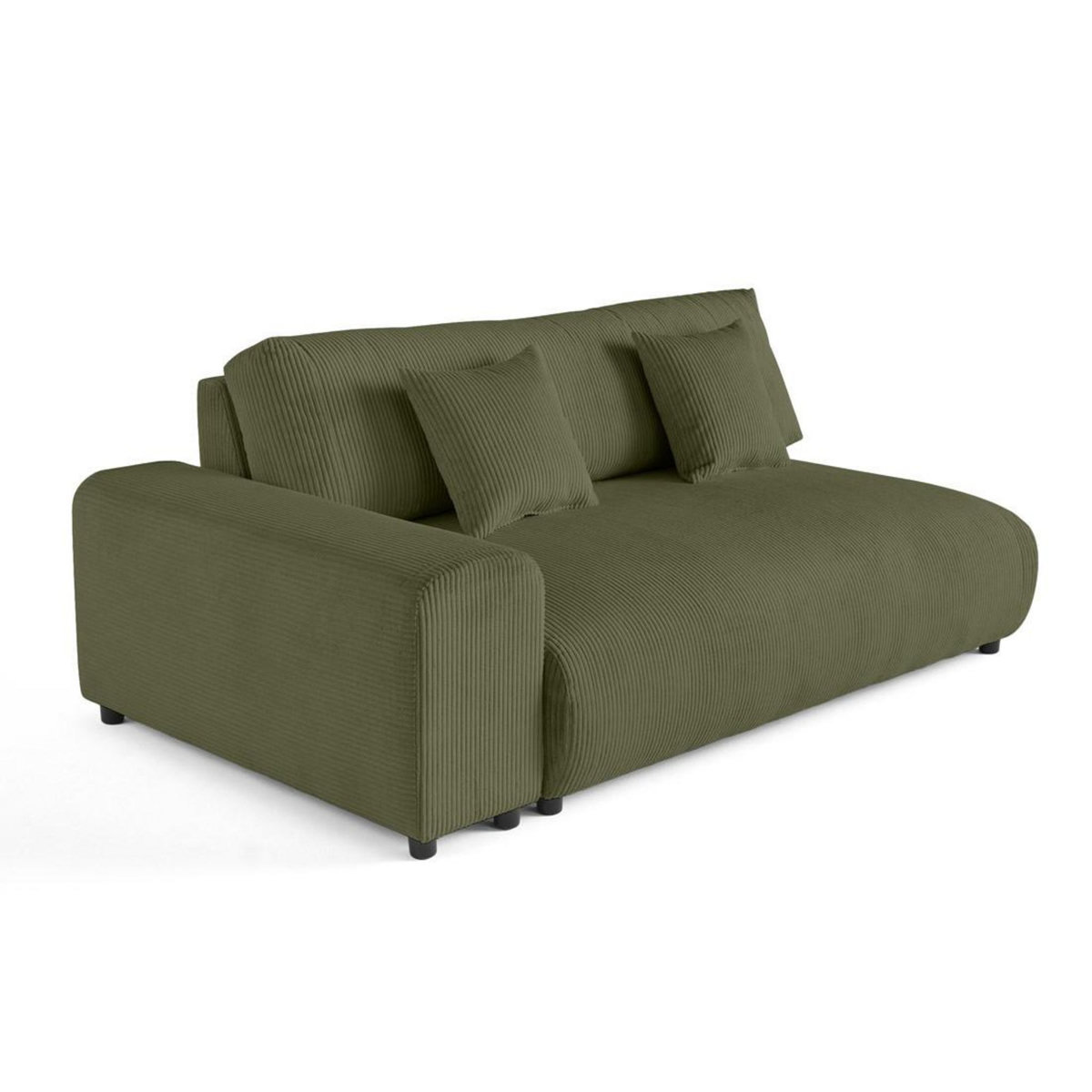 LISA DESIGN Garance - module d'assise 3 places avec accoudoir gauche - en velours côtelé