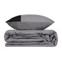 Voir la diapositive 3 : GENERIQUE Parure de lit - 129CTN62692 - 1 housse de couette 220 x 240 cm + 2 taies d'oreiller 60 x 60 cm - 100% coton ranforcé - Gris