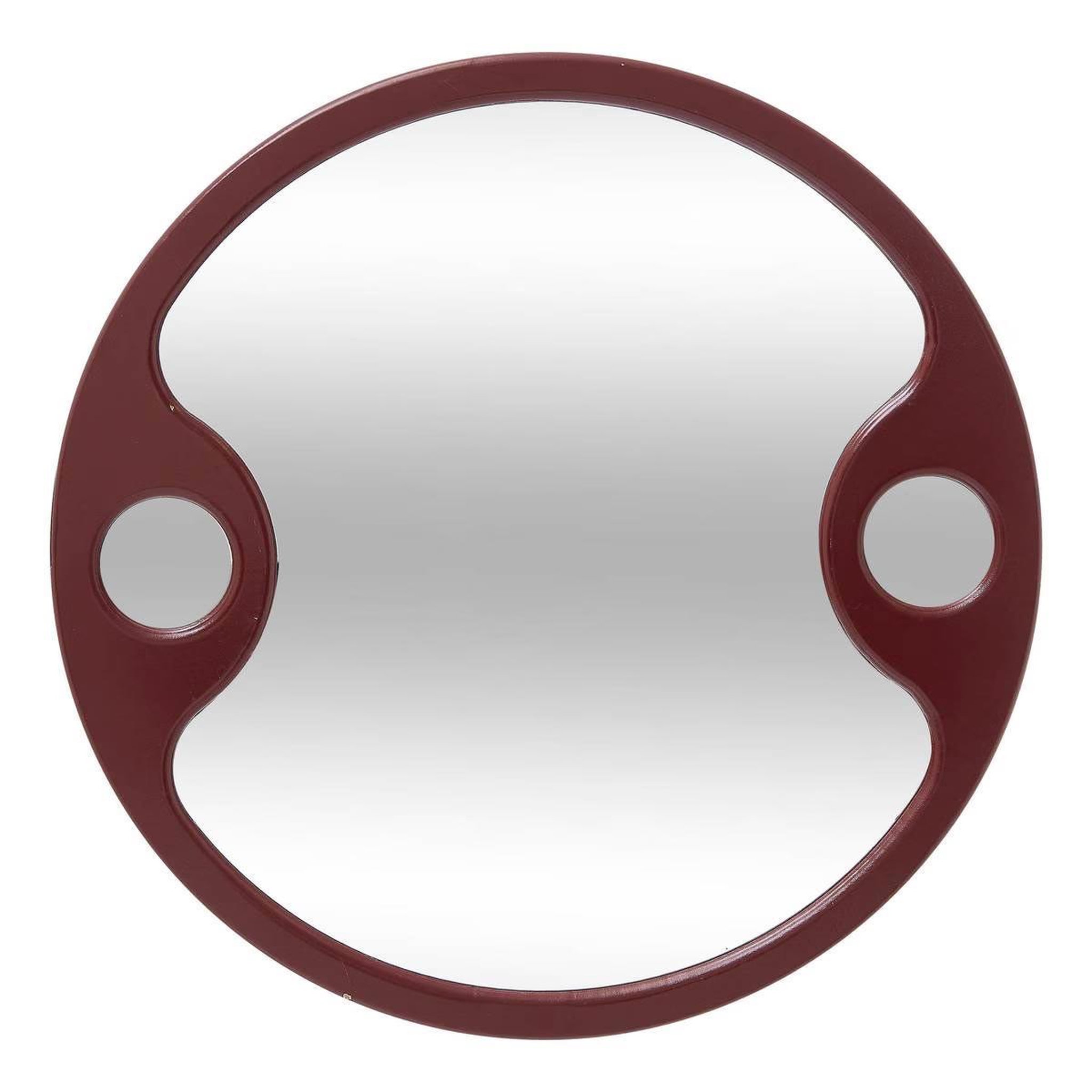 ATMOSPHERA Miroir Mural Rond Design  Austin  50cm Bordeaux