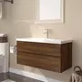 VIDAXL Meuble lavabo avec bassin integre Chene brun Bois d'ingenierie