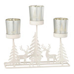 Paris Prix Photophore Hiver en Métal  Chalet  24cm Blanc
