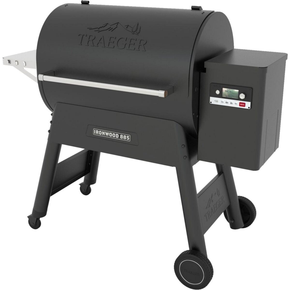 TRAEGER Barbecue pellet IRONWOOD 885 noir sur chariot, grille haute 76x26.5 cm, grille basse 76x48 cm