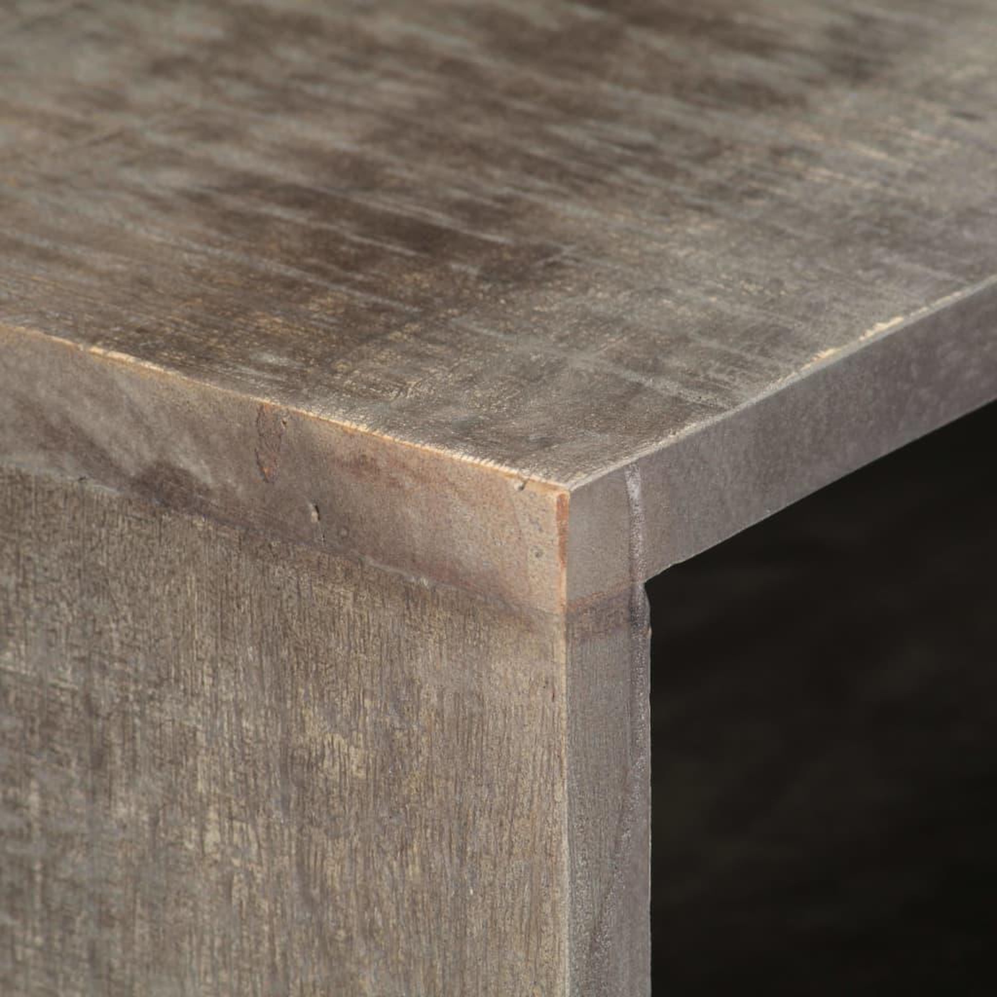 Voir la diapositive 5 : VIDAXL Meuble tv gris 130x30x46 cm bois massif de manguier brut