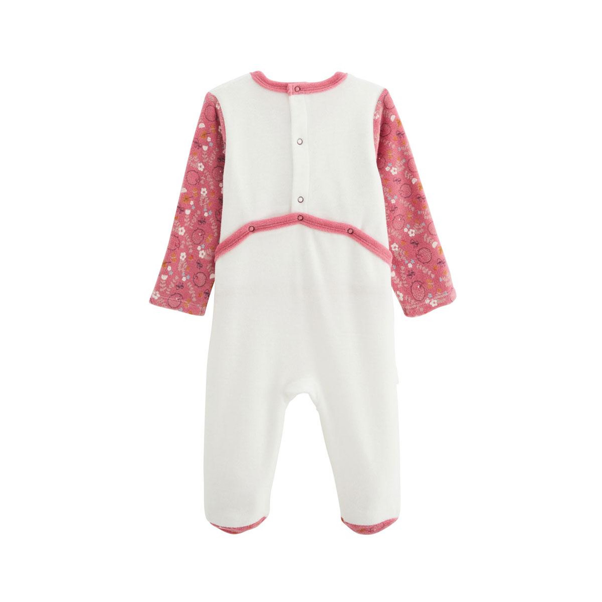 Voir la diapositive 2 : Petit Béguin Pyjama bébé en velours Happy Days