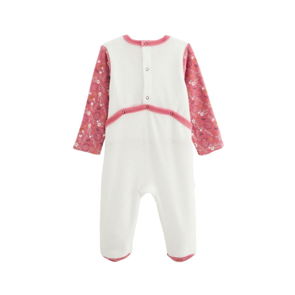 Petit Béguin Pyjama bébé en velours Happy Days