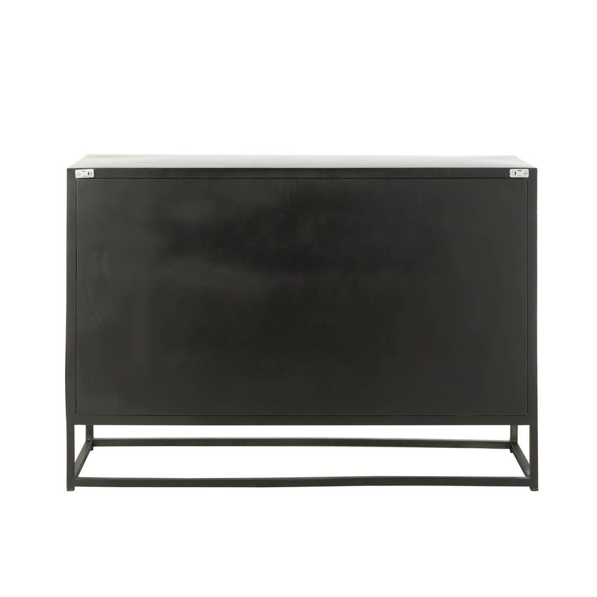 Voir la diapositive 2 : J-LINE Buffet 3 portes en bois  shanil  120cm noir