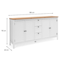 Voir la diapositive 5 : CONCEPT USINE Buffet scandinave avec rangements 180cm SKADAR