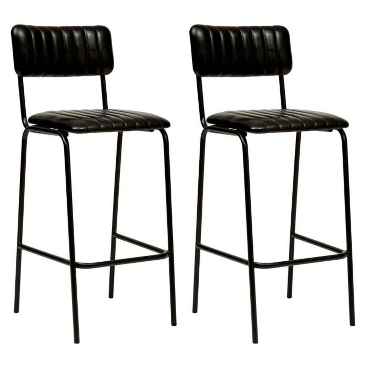 ATMOSPHERA Lot de 2 Chaises de Bar Design  Dario  103cm Noir