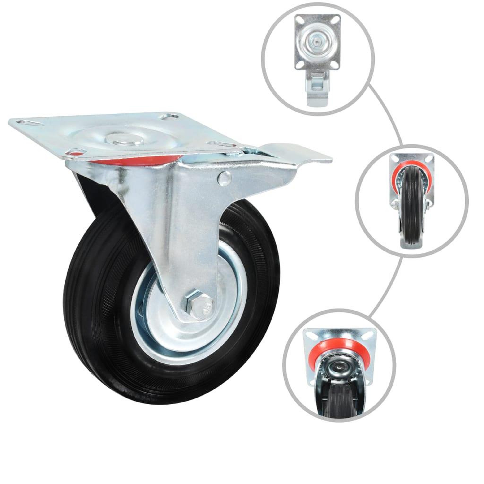 Voir la diapositive 2 : VIDAXL 8 pcs Roulettes 125 mm