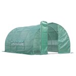 OUTSUNNY Serre de jardin tunnel 12 m² 4L x 3l x 2H m acier galvanisé renforcé diamètre 2,5 cm + PE haute densité fenêtres porte vert